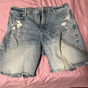 Old Navy Light Blue Denim Shorts with Pink Lining